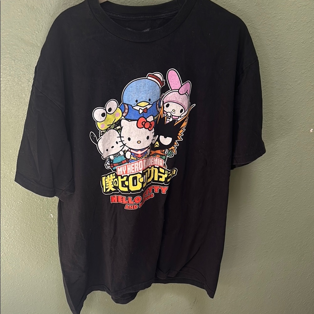 Sanrio x My Hero Academia Collab Black Graphic T-Shirt